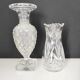 Deux vases en cristal à facettes
