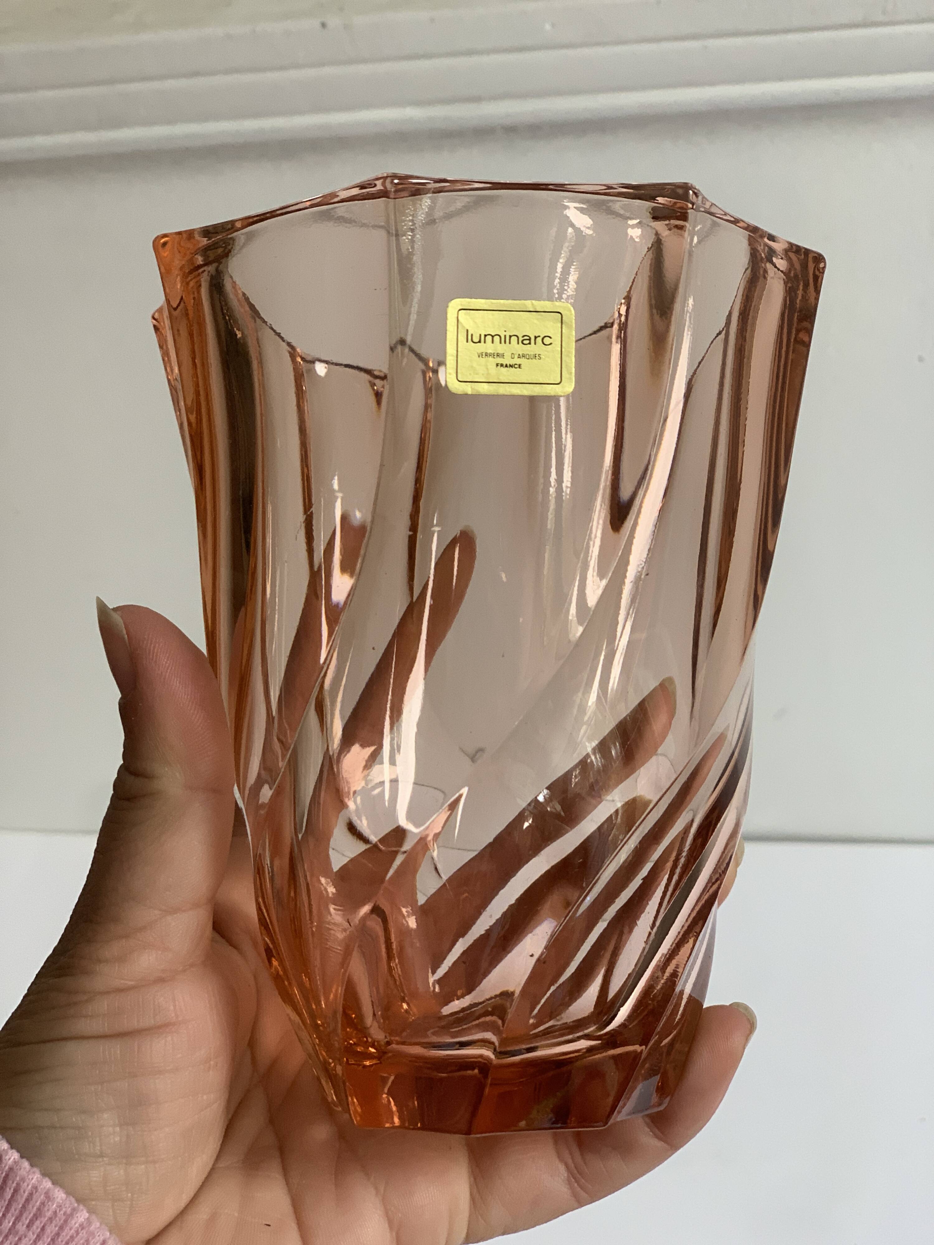 Pink glass vase