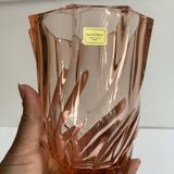 Vase verre rose
