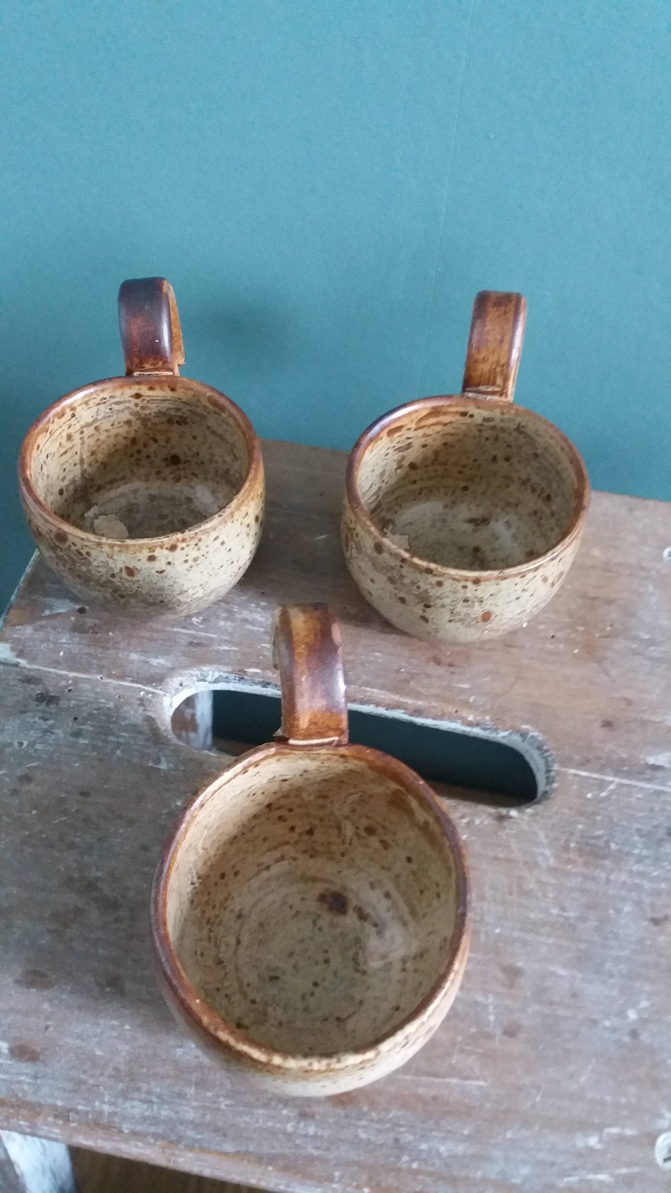 Sangria or punch cups in stoneware from Puisaye, Jean-Pierre Prud’homme