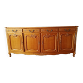 Solid cherry wood cabinet with 4 doors and 4 drawers (255/55cm H 105cm)