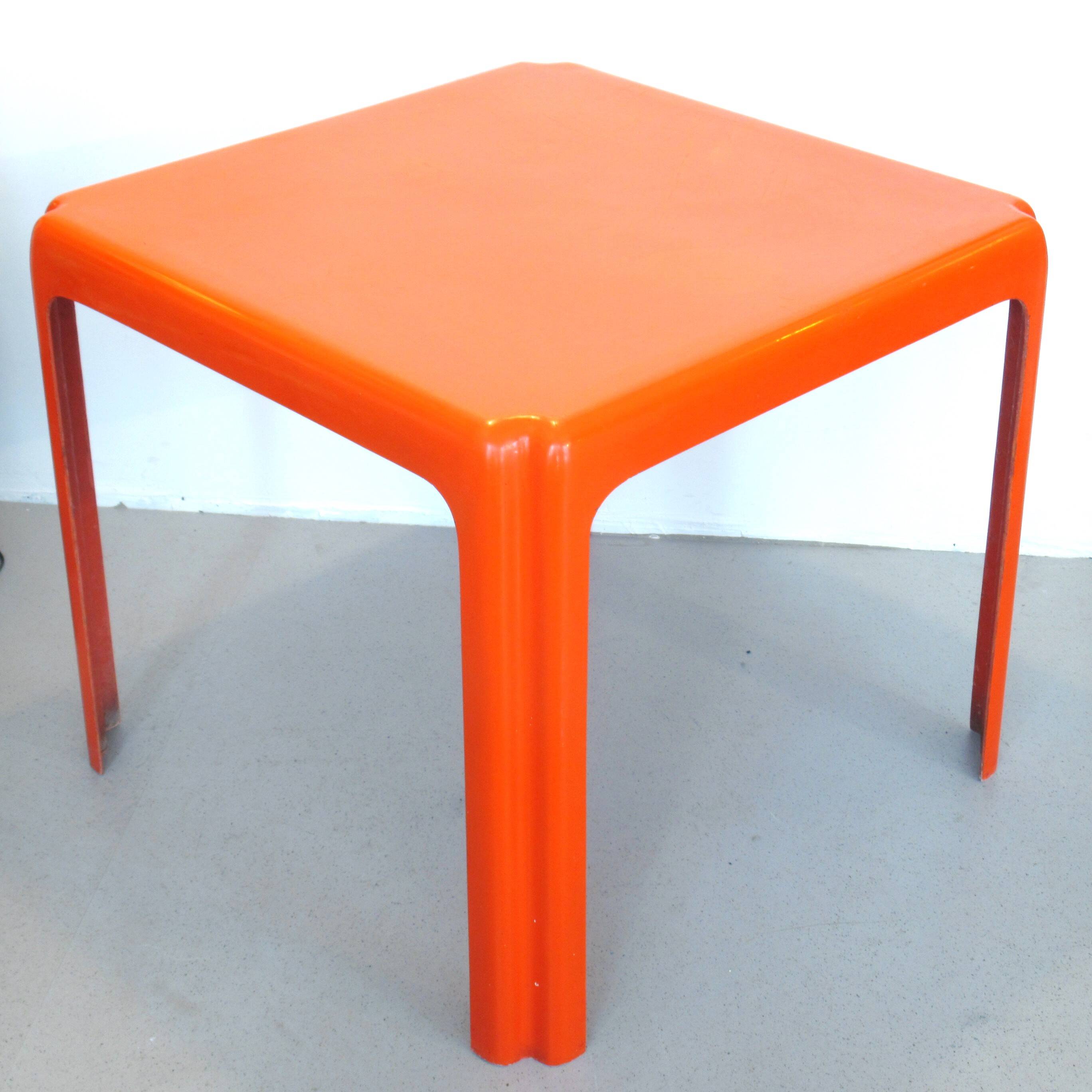 Patrick Gingembre orange fiberglass table 1970