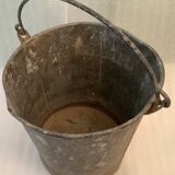 Galvanized well bucket with handle / vintage 50s
