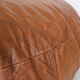 Pouf en cuir de couleur cognac 1960