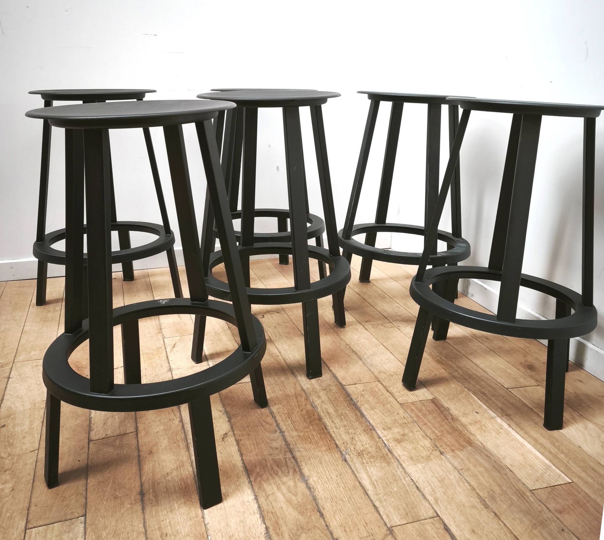 Set of 6 Revolver stools, Hay