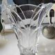 Large stylish crystal vase, floral/palm shape. High 30 cm
