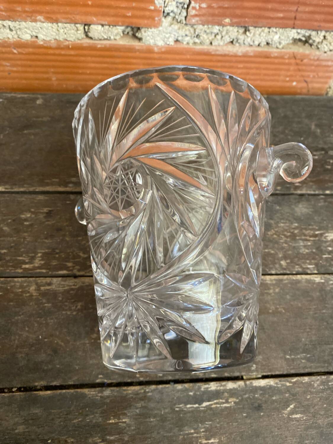 Seau A Glace Ancien Cristal Taillé Années 60 West Germany Vintage #D87