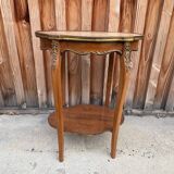 Guéridon ancien Louis XV – marbre rosé et laiton doré – fin XIXᵉ siècle