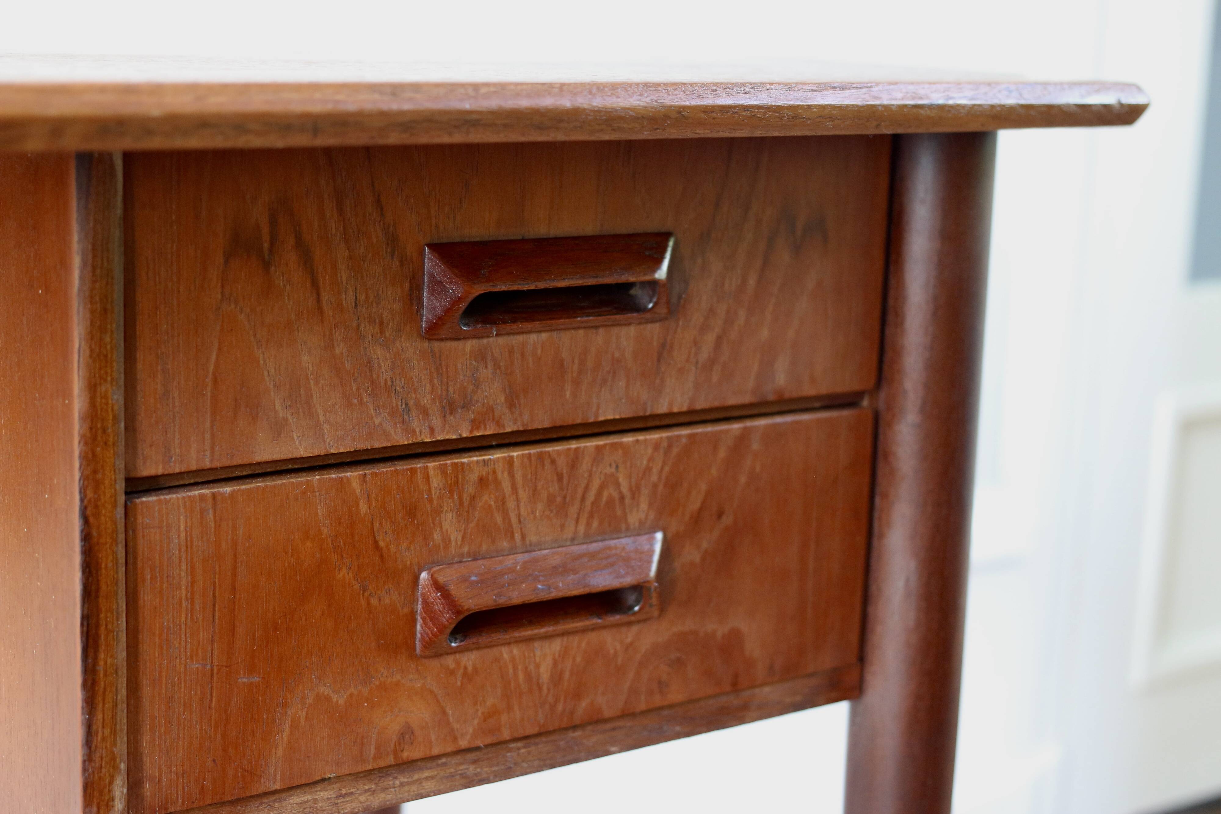 Small vintage 1960s Scandinavian teak desk