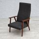 1970s, Danish highback armchair, furniture fabric, teak wood.