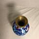 Old brass enameled flowers drawings cloisonné Vase Decoration Vintage