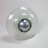 Art deco glass and steel ceiling lamp, 1920