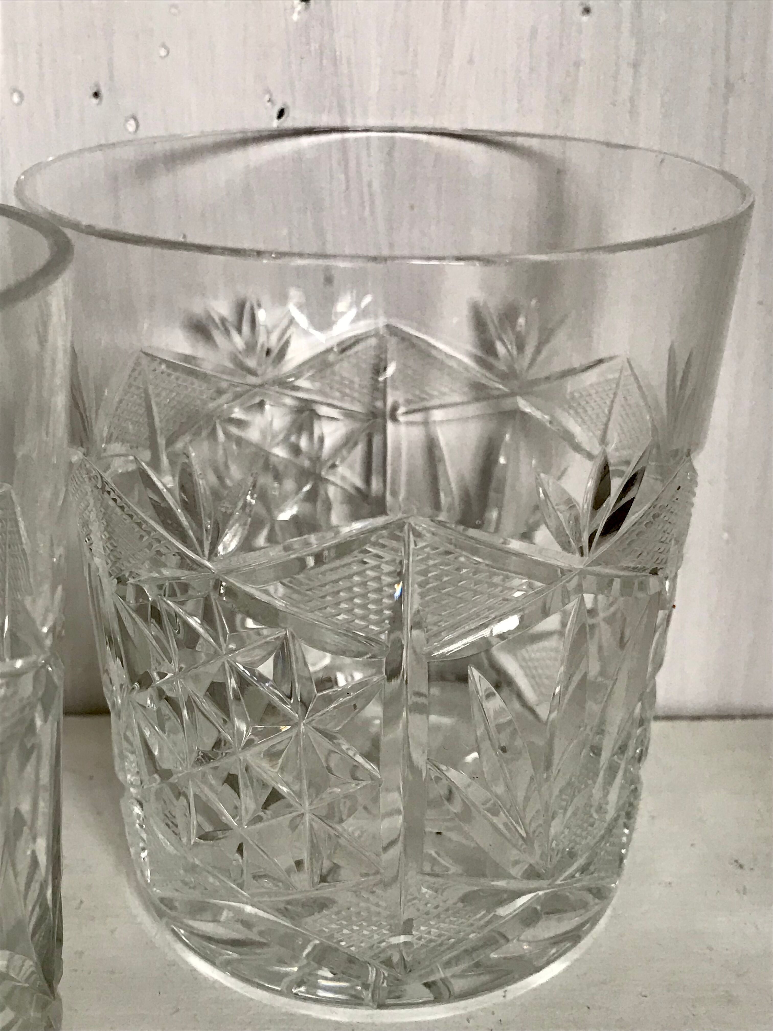 Set of 5 crystal whiskey glasses