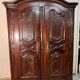 Alsatian wardrobe from the Louis XIII period in solid walnut.