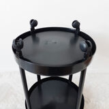 Vintage bar table, black plastic, round table, 70s, Simo, made in Italy