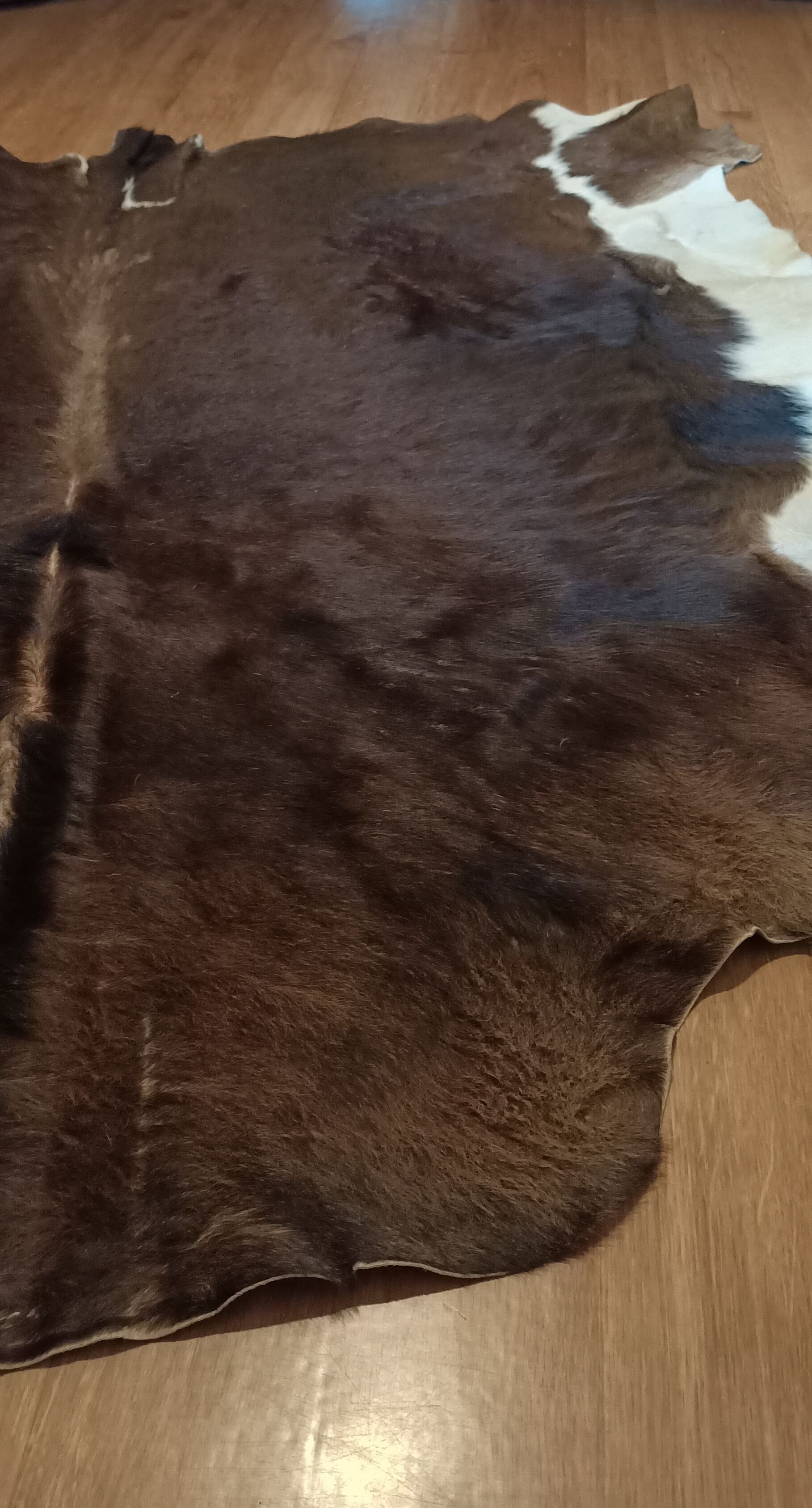 Vintage cow skin carpet, 140 cm x146 cm