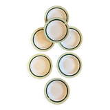 Set of 7 antique deep plates Salins - green Texas -
