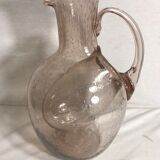 Carafe verseuse en verre soufflé bullé