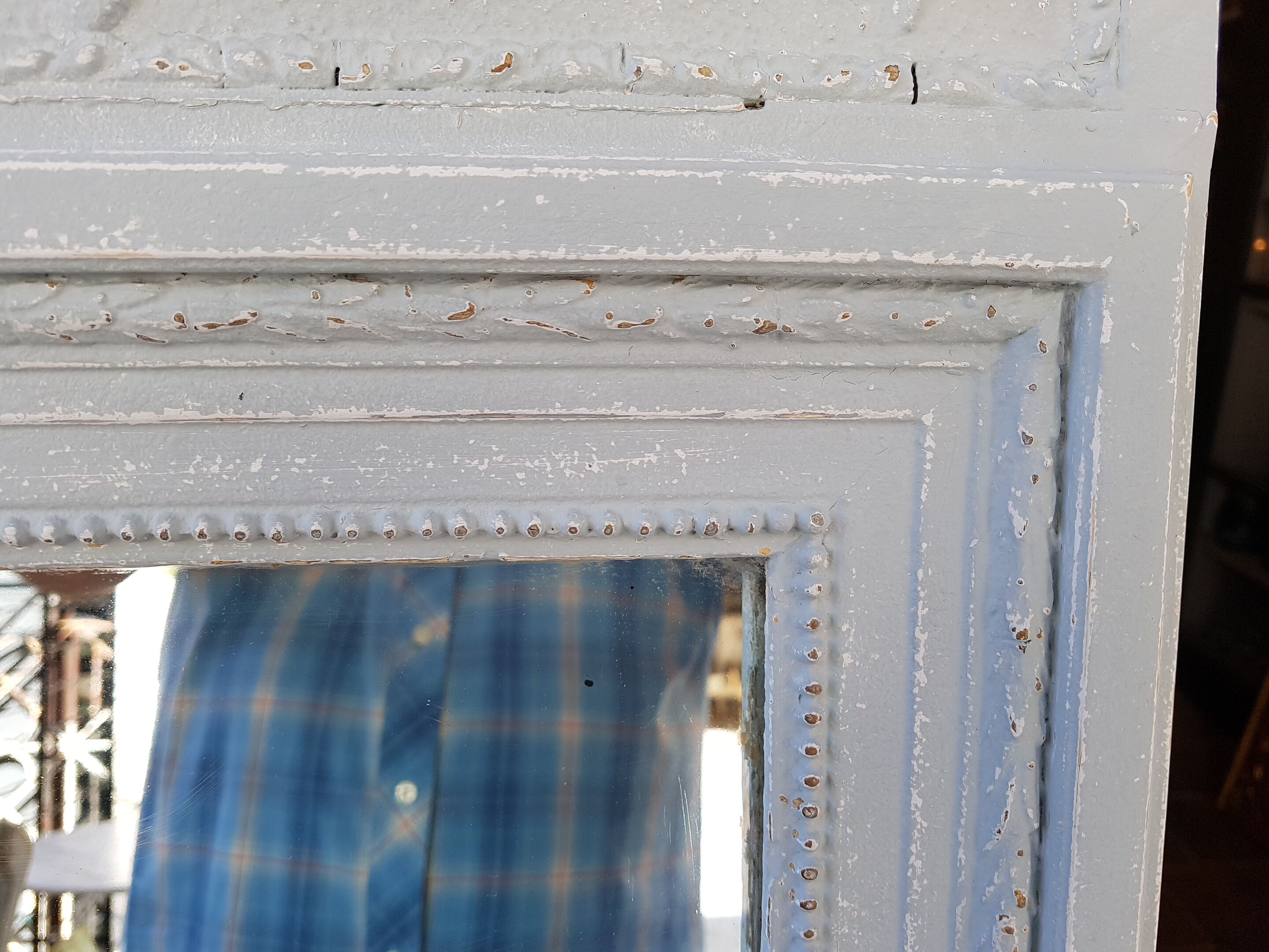 Louis xvi style trumeau painted mirror  163x84cm