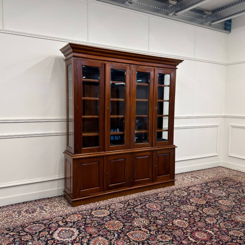 Classic English Bookcase with Glass Doors