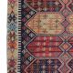 Tapis Kilim tribal turc tissage plat géométrique en laine, années 1880