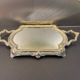 Silver metal mirror tray