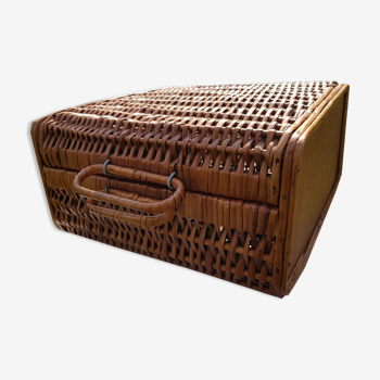 Panier vintage osier de pique-nique