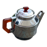 Chromed metal teapot and vintage Bakelite handles