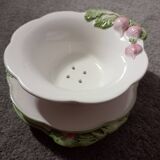 Dish drainer + 2 Silea Barbotine porcelain plates