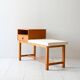 Chaise Gossip scandinave vintage avec tiroir