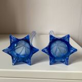 Pair of old blue soliflores