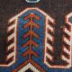 Tapis de couloir persan vintage noir et bleu