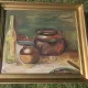 Rustic Kitchen Copper Pot Oil Painting - 1962