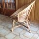 Fauteuil en rotin coquille vintage