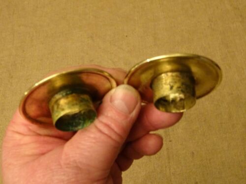 Pair of old torches candle holders bronze brass floral decoration Ht 18,8 cm ref A173/40