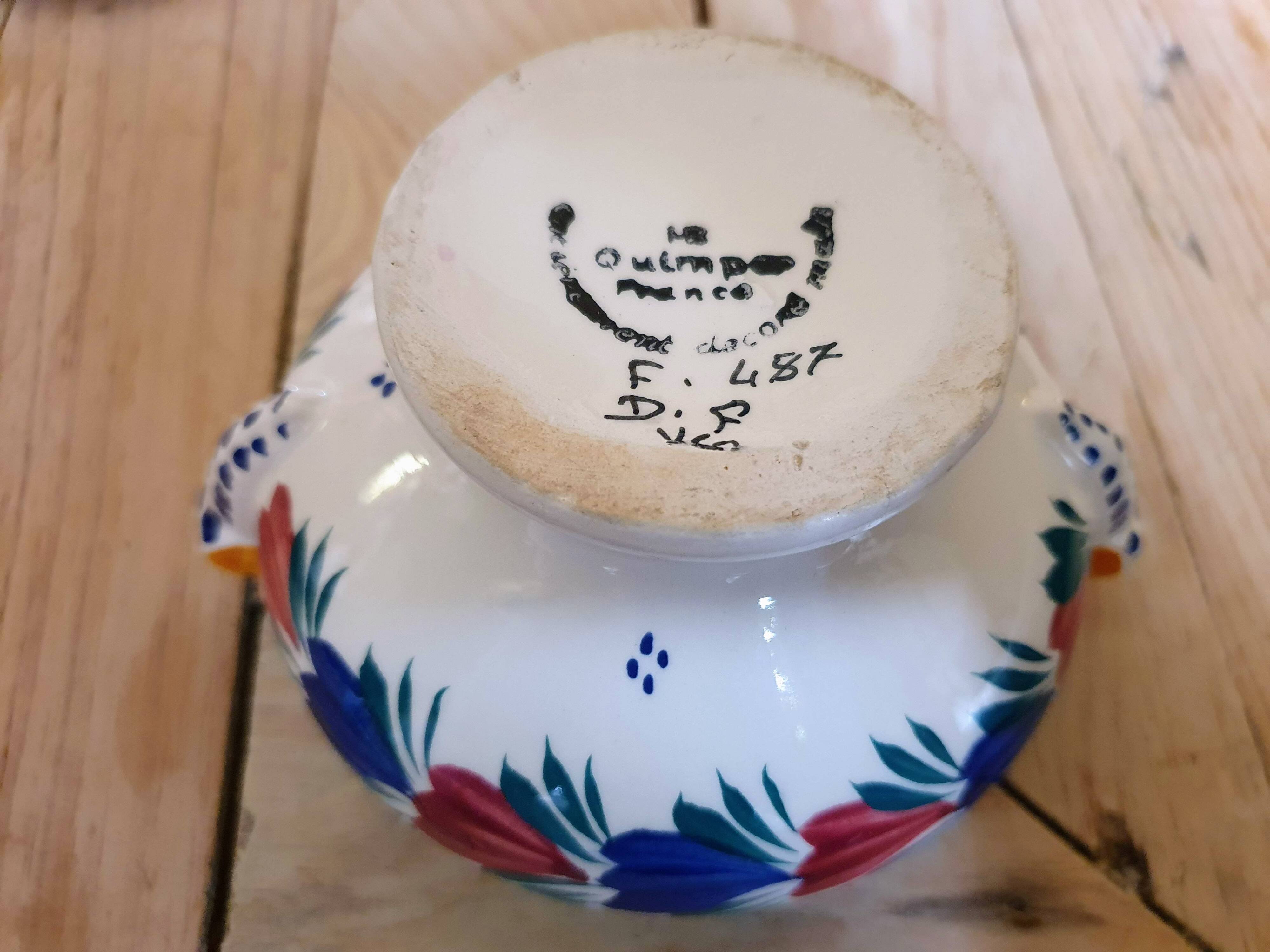 Quimper earthenware pot