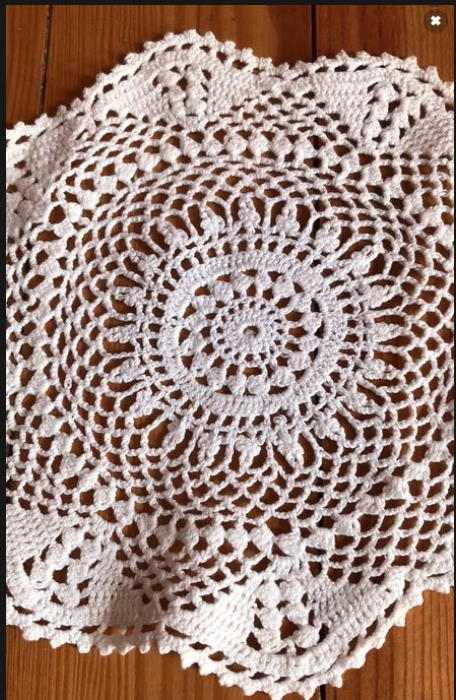 Hand-crocheted cotton placemat