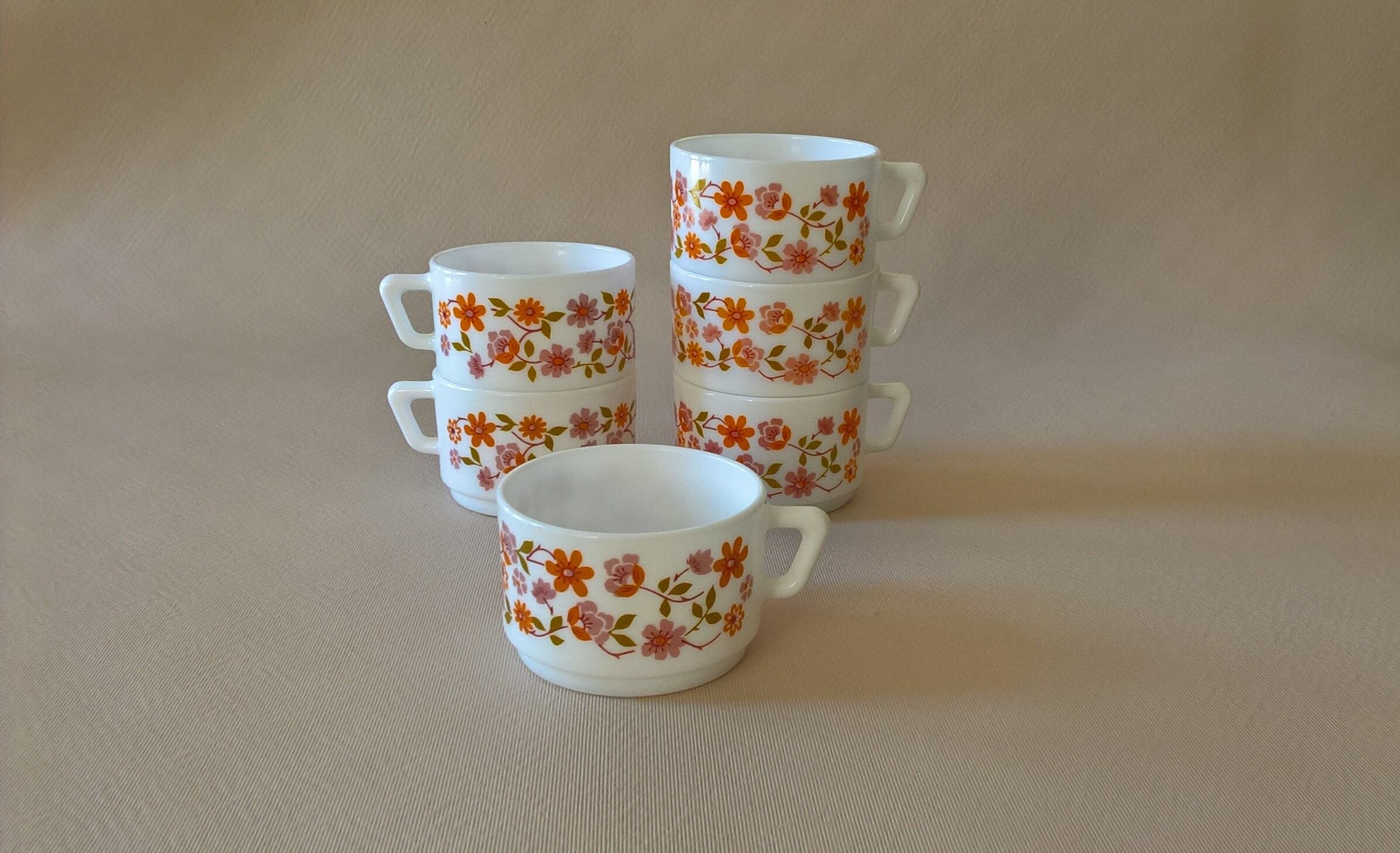 Six Scania Arcopal coffee cups