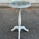 White tripod gueridon in Louis XVI style with a mirrored top, 1970.