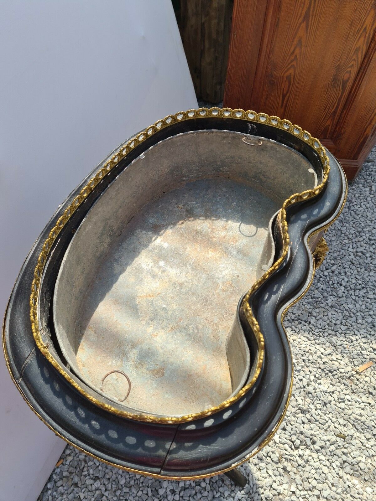 Small table gardener napoleon III - in marquetry - 19th century