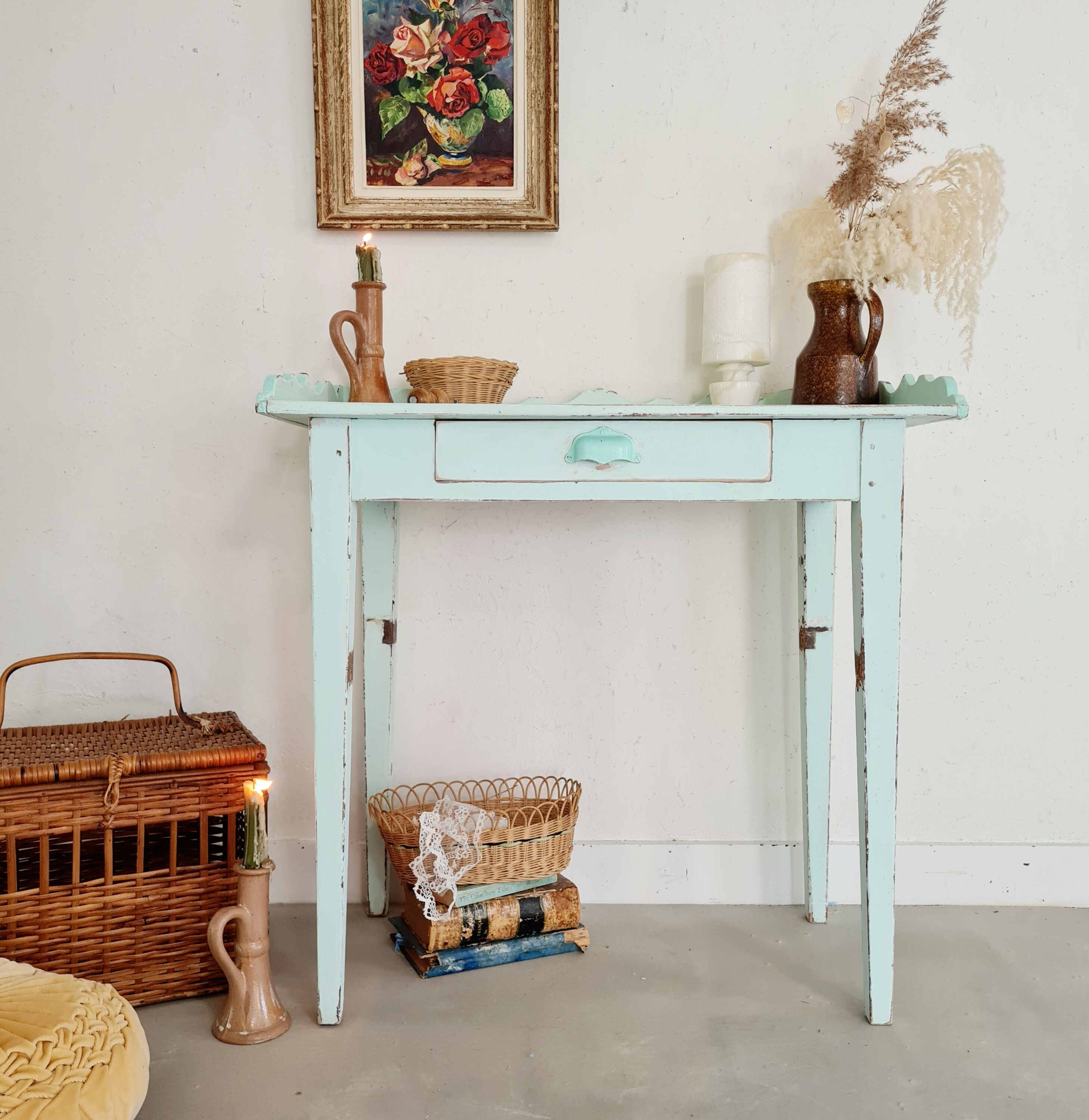 Farm table - Pastel blue dressing table