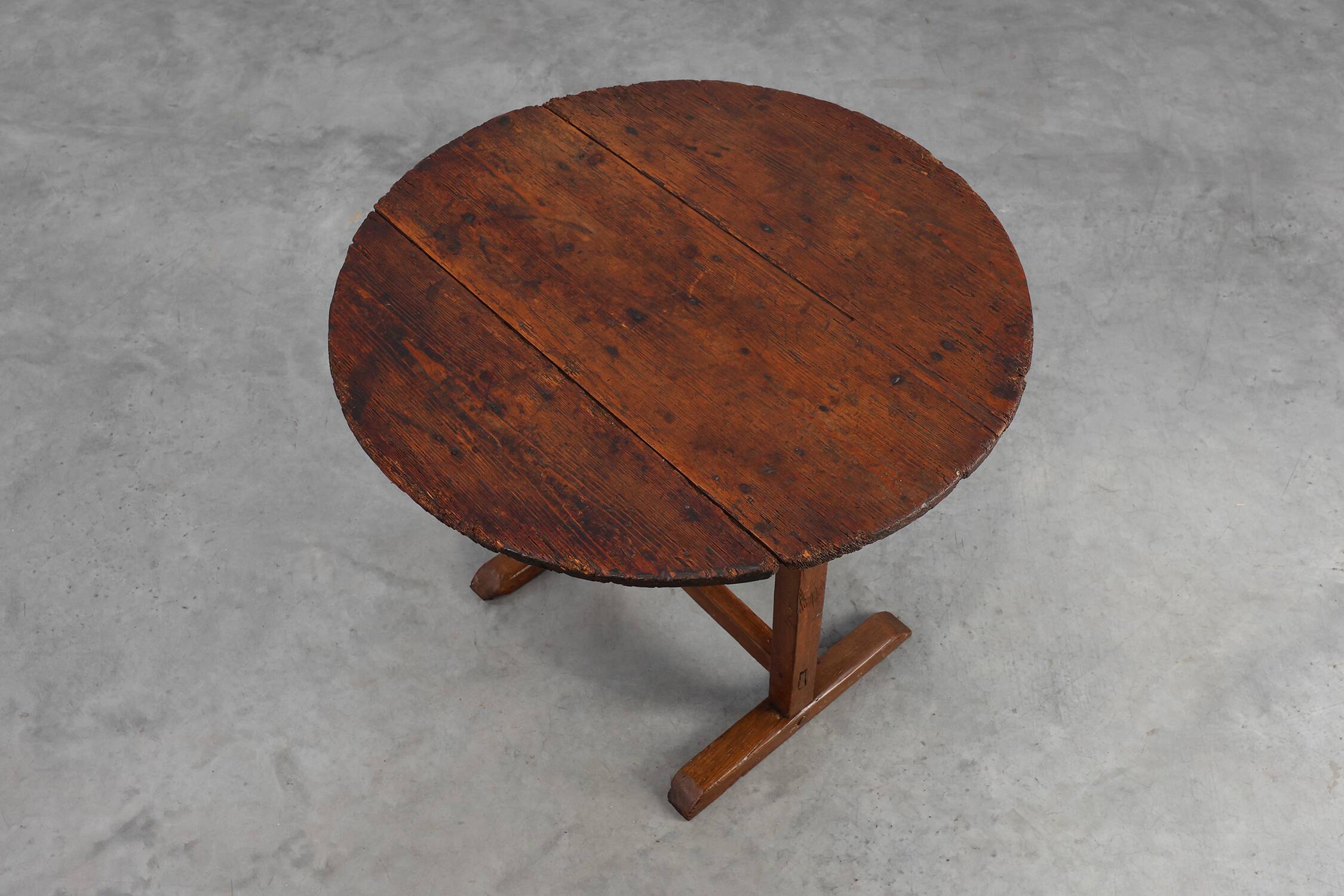 Antique oak Tilt top side table, France ca. 1800