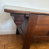 Grand coffre ancien en chêne massif – XIXe – belle patine d’origine