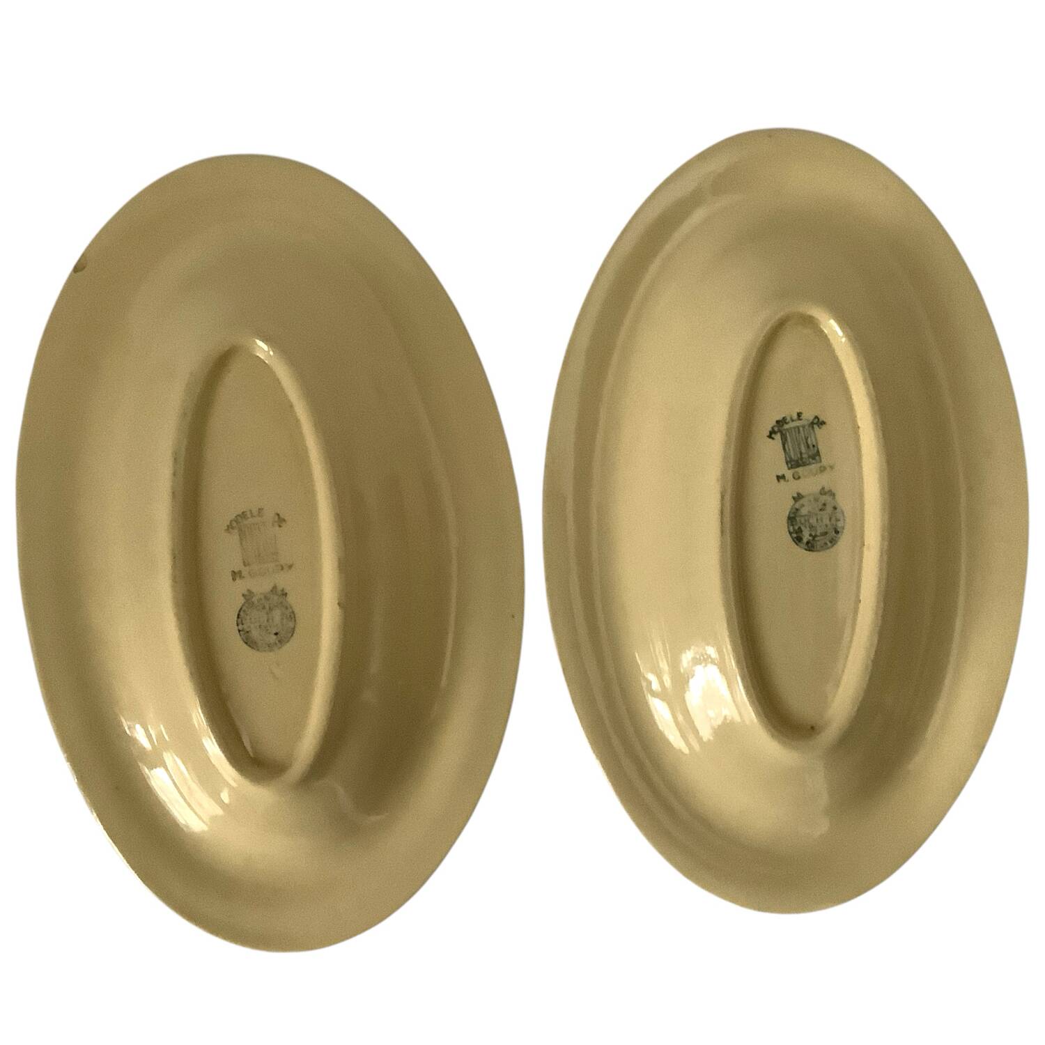 Set of 2 ceramic dishes from Boch La Louvière, Goupy model