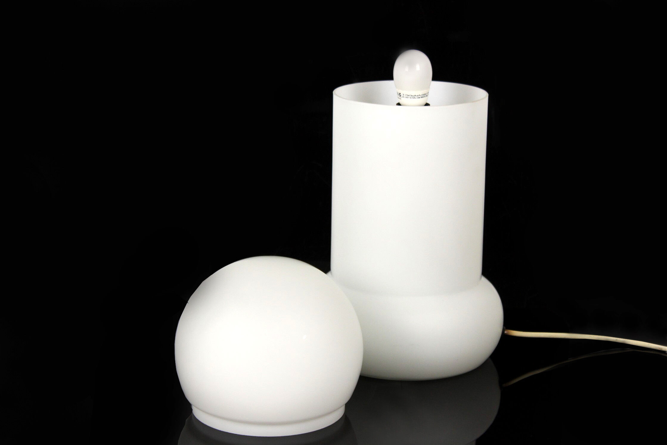 Mid-century glass table lamp from osvětlovací sklo valašské meziříčí, 1970s