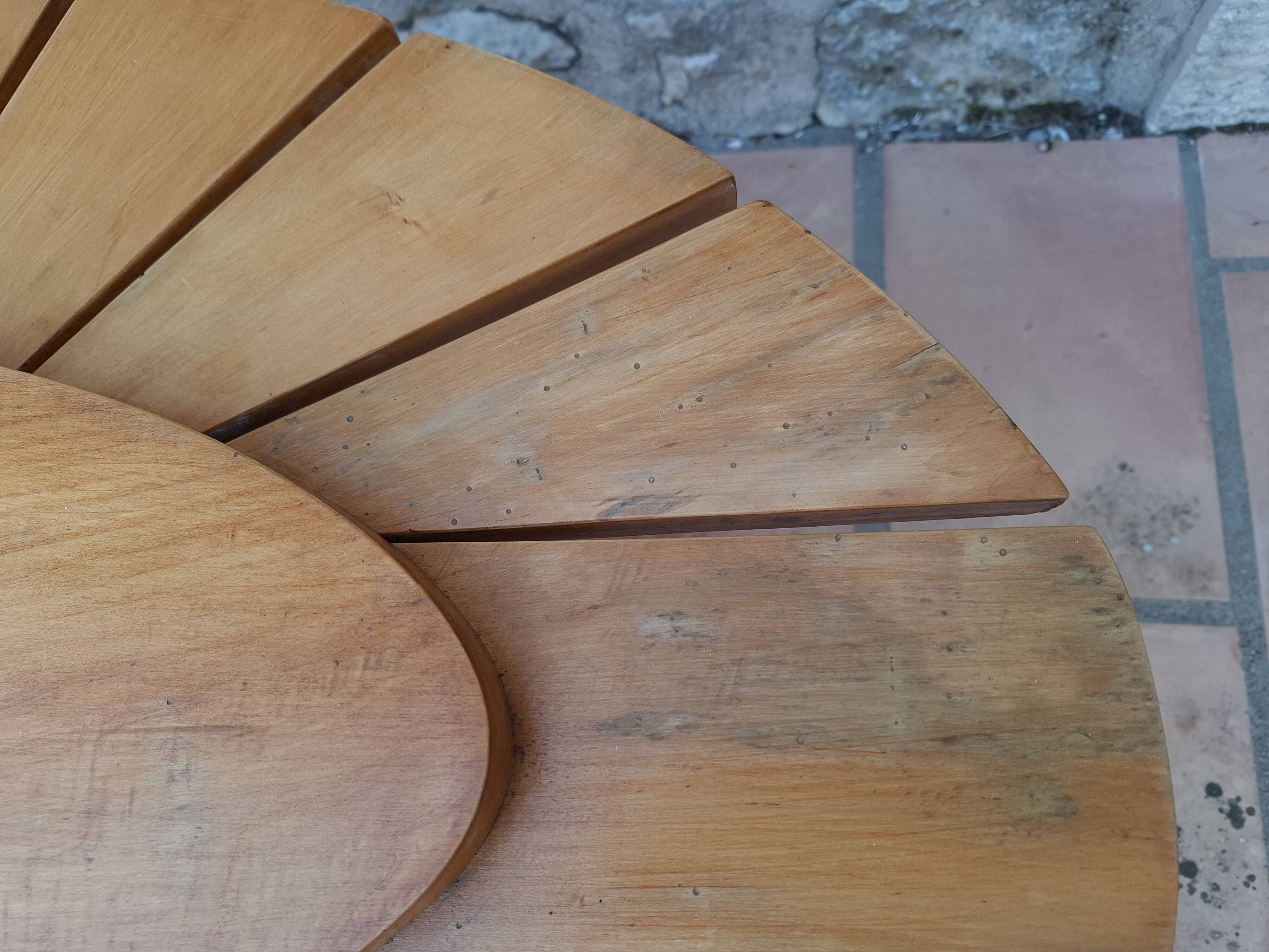 Vintage daisy shaped wooden coffee table