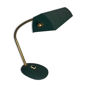 Vintage lamp 1960 banker Aluminor green fir - 40cm