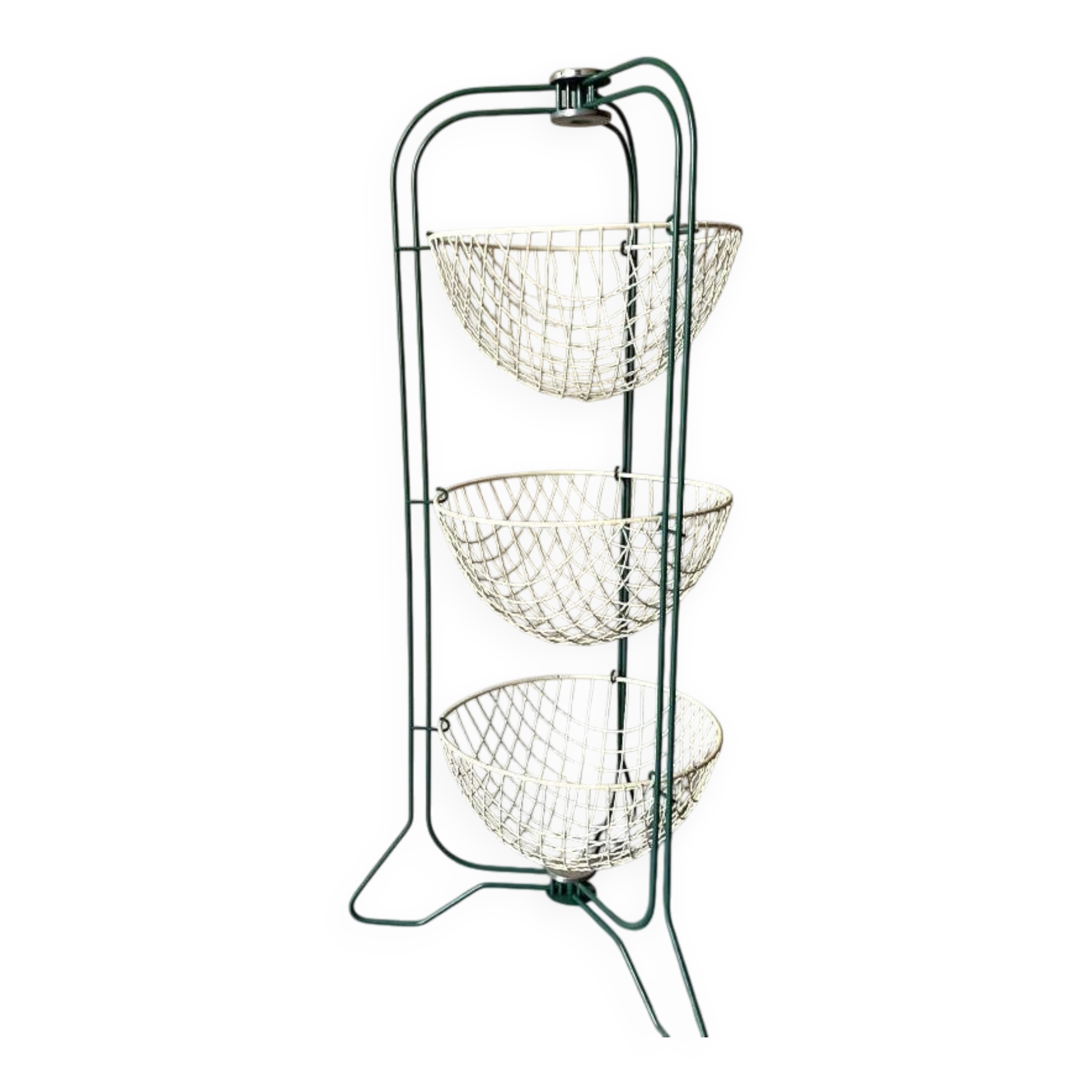 Support 3 baskets Happymaid 1950s – green metal
