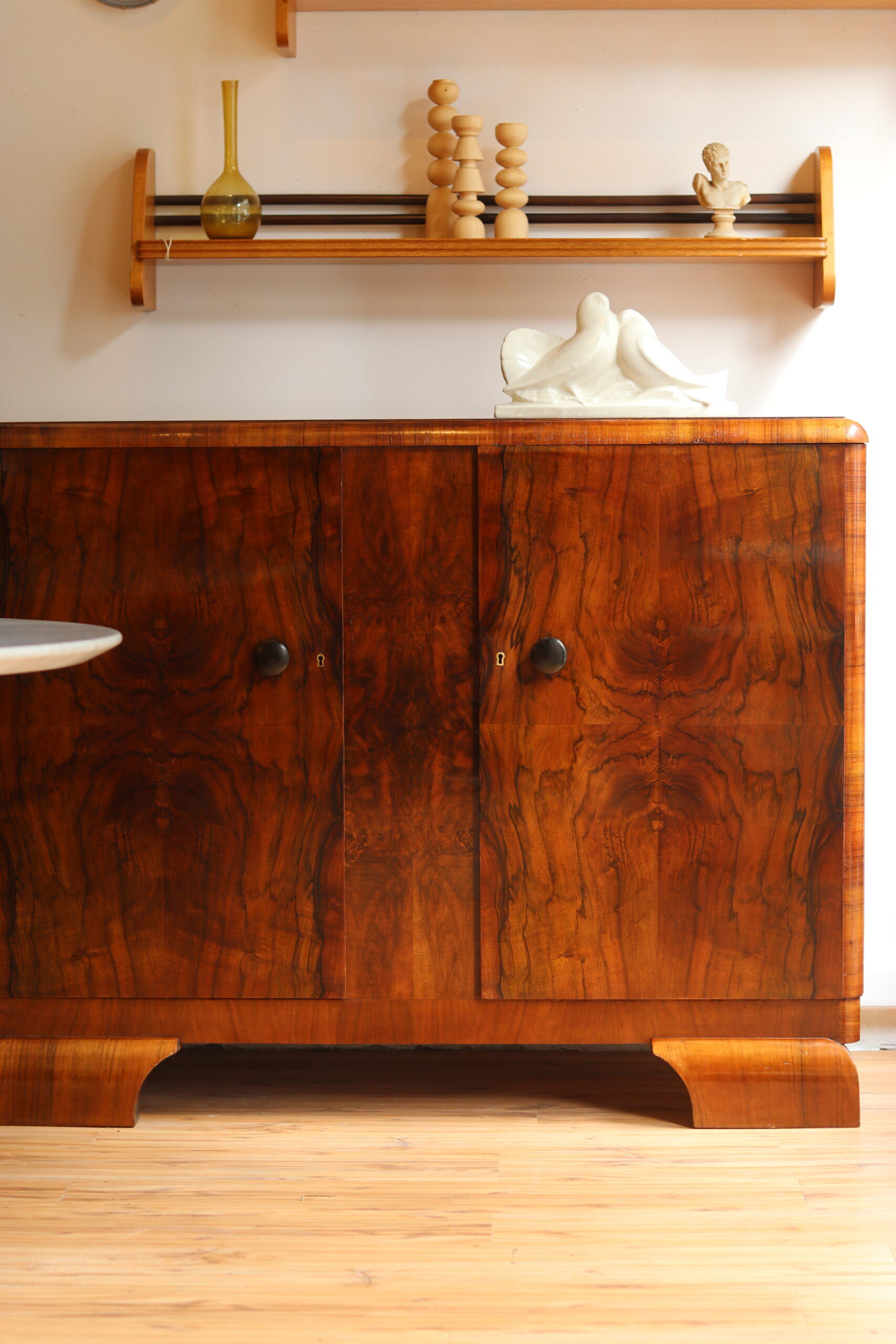 Art Deco walnut burl sideboard
