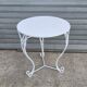 Table ronde de jardin fer forgé blanc